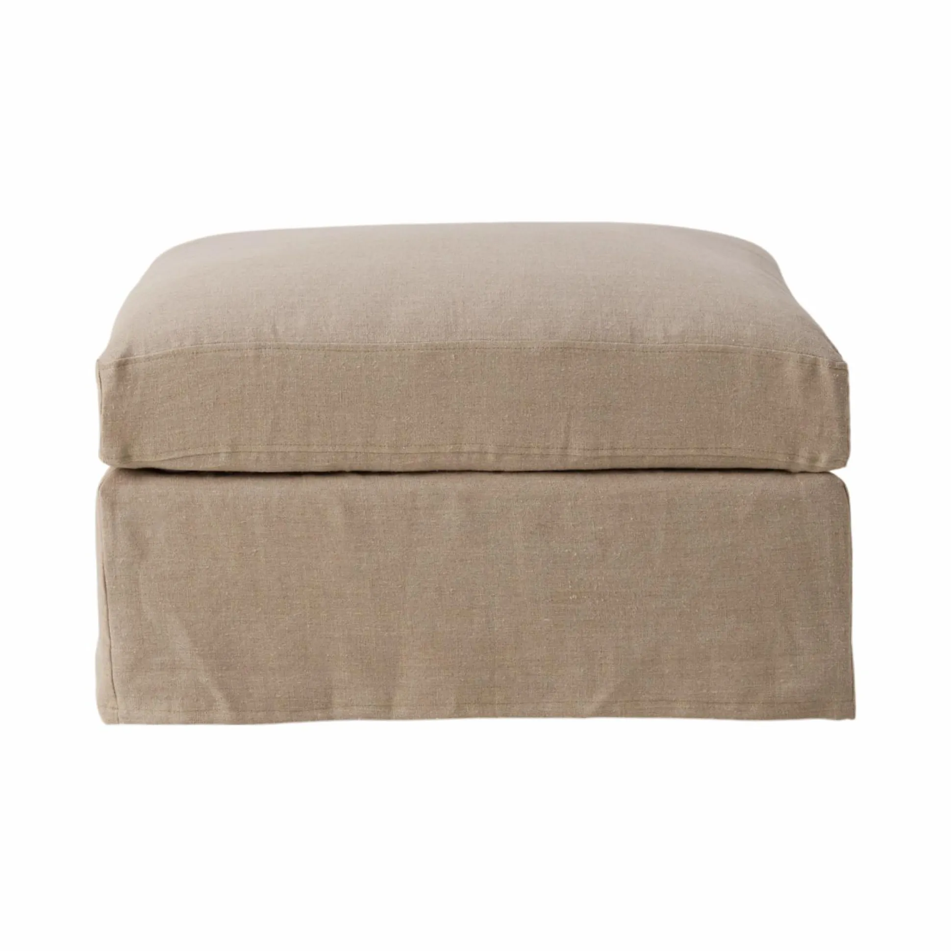 Pouf lin déhoussable Moëze - Naturel