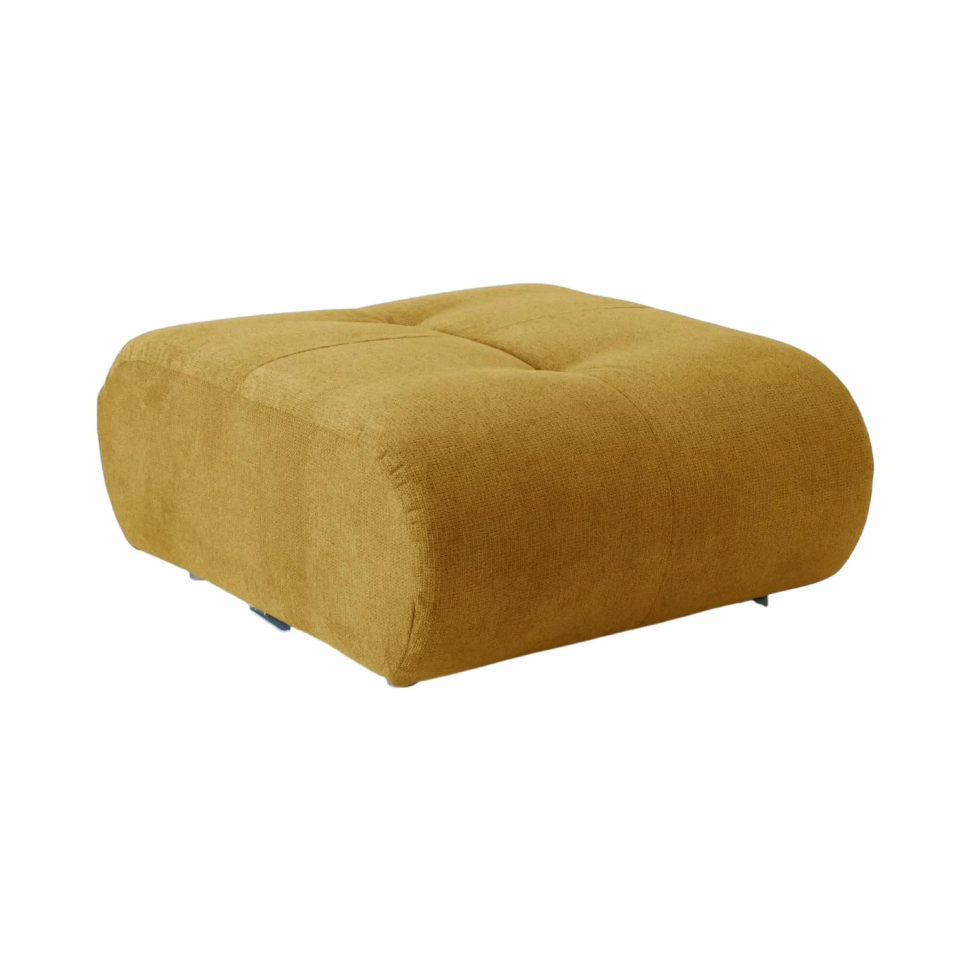 Pouf pour canapé modulable tissu Benny - Moutarde
