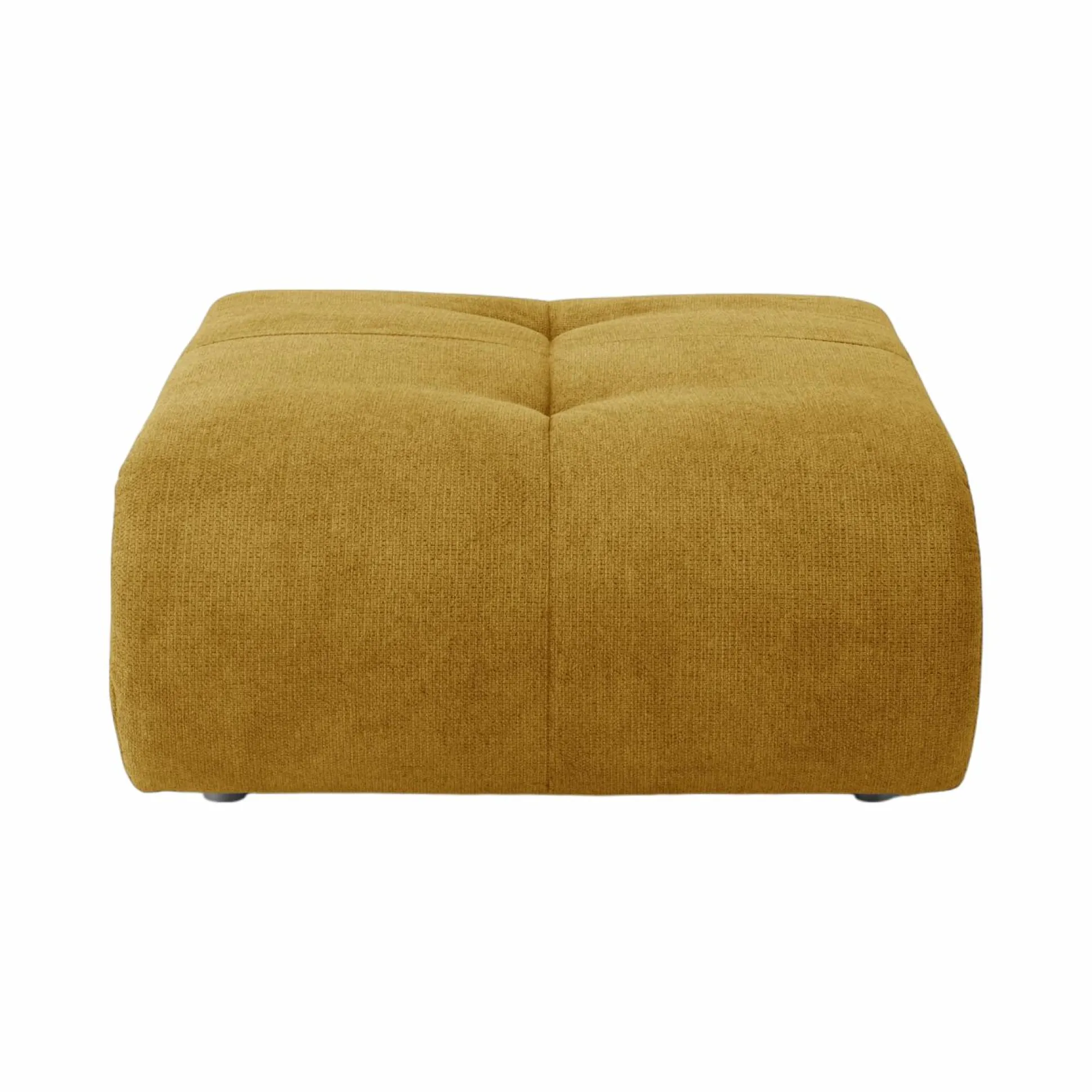 Pouf pour canapé modulable tissu Benny - Moutarde