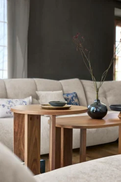 Pouf pour canapé modulable tissu Benny - Naturel