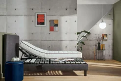 Pouf rond velours Léo - Bleu