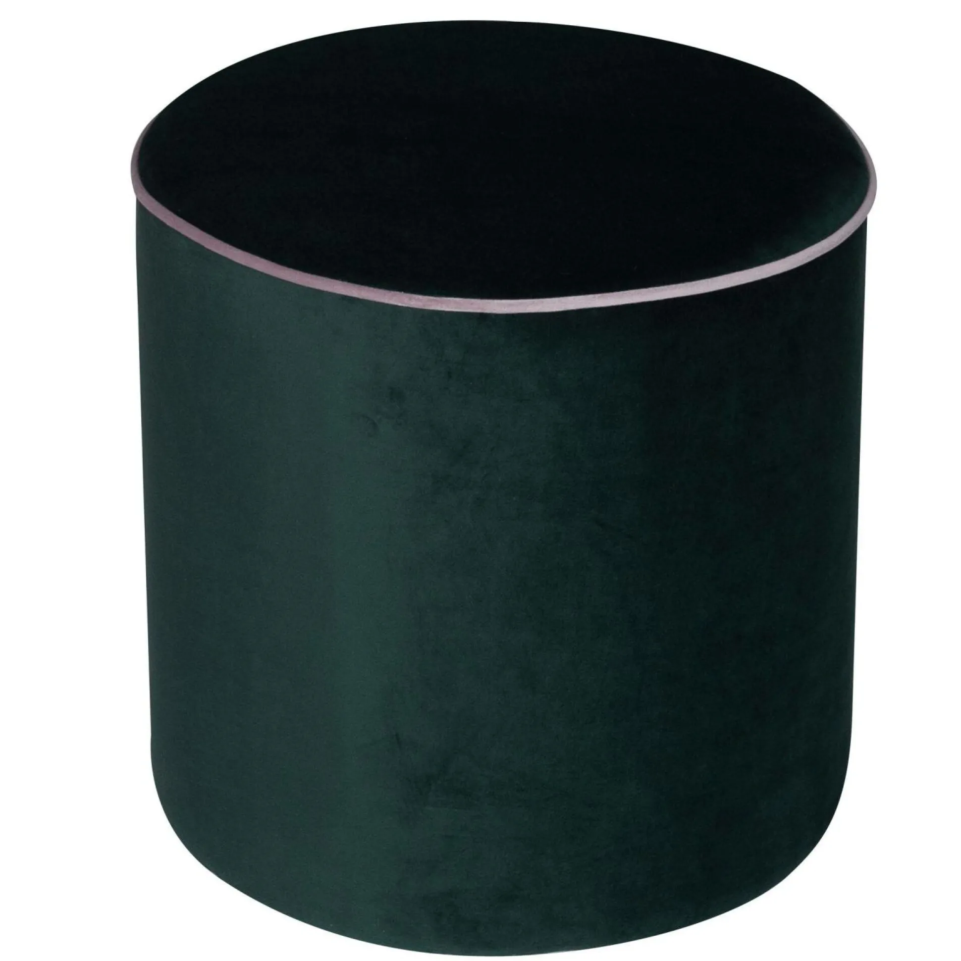Pouf rond velours Léo - Vert Forêt