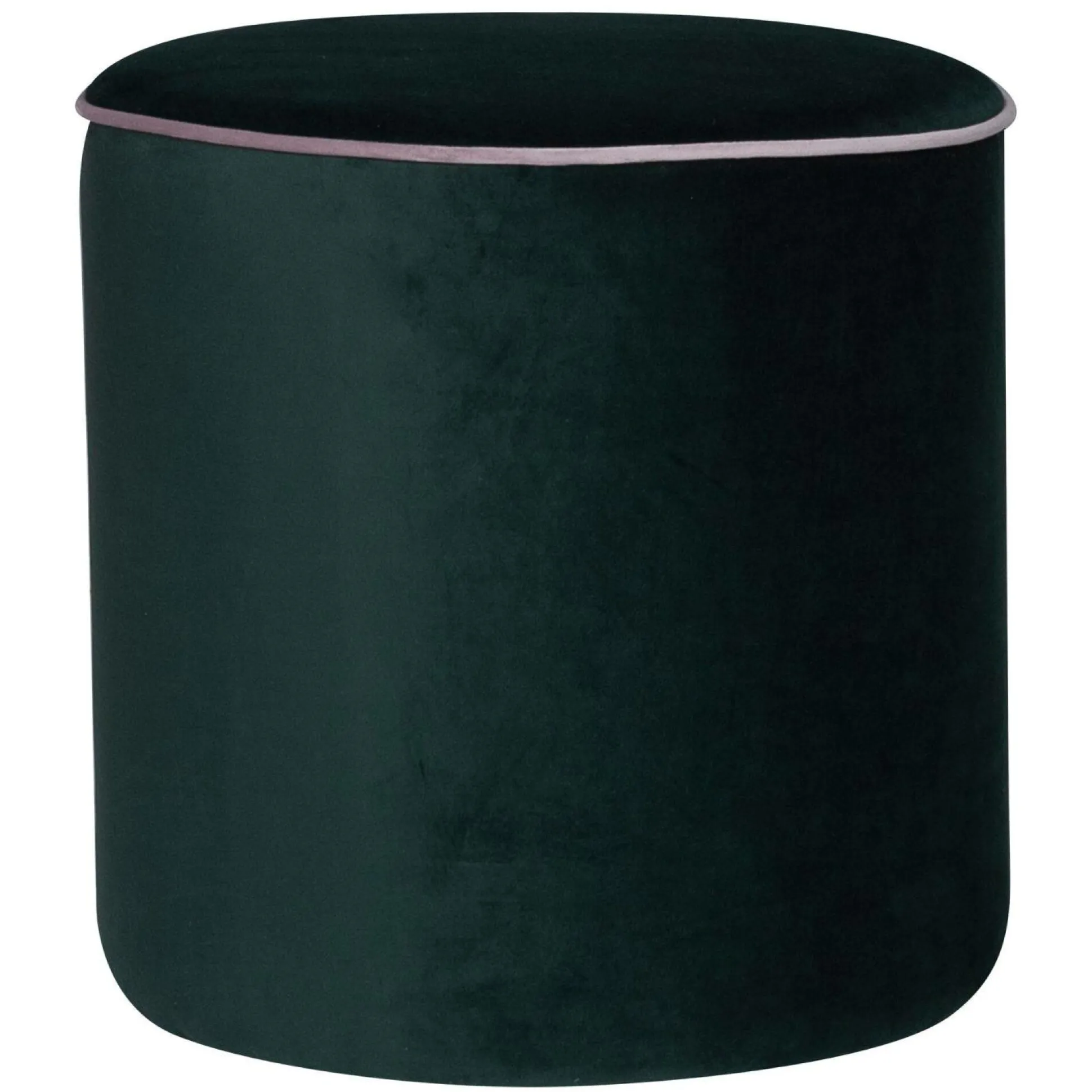Pouf rond velours Léo - Vert Forêt