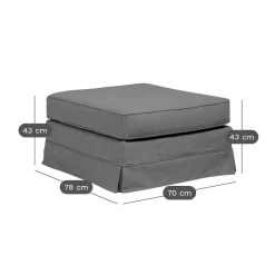 Pouf tissu déhoussable Naxos - Bleu