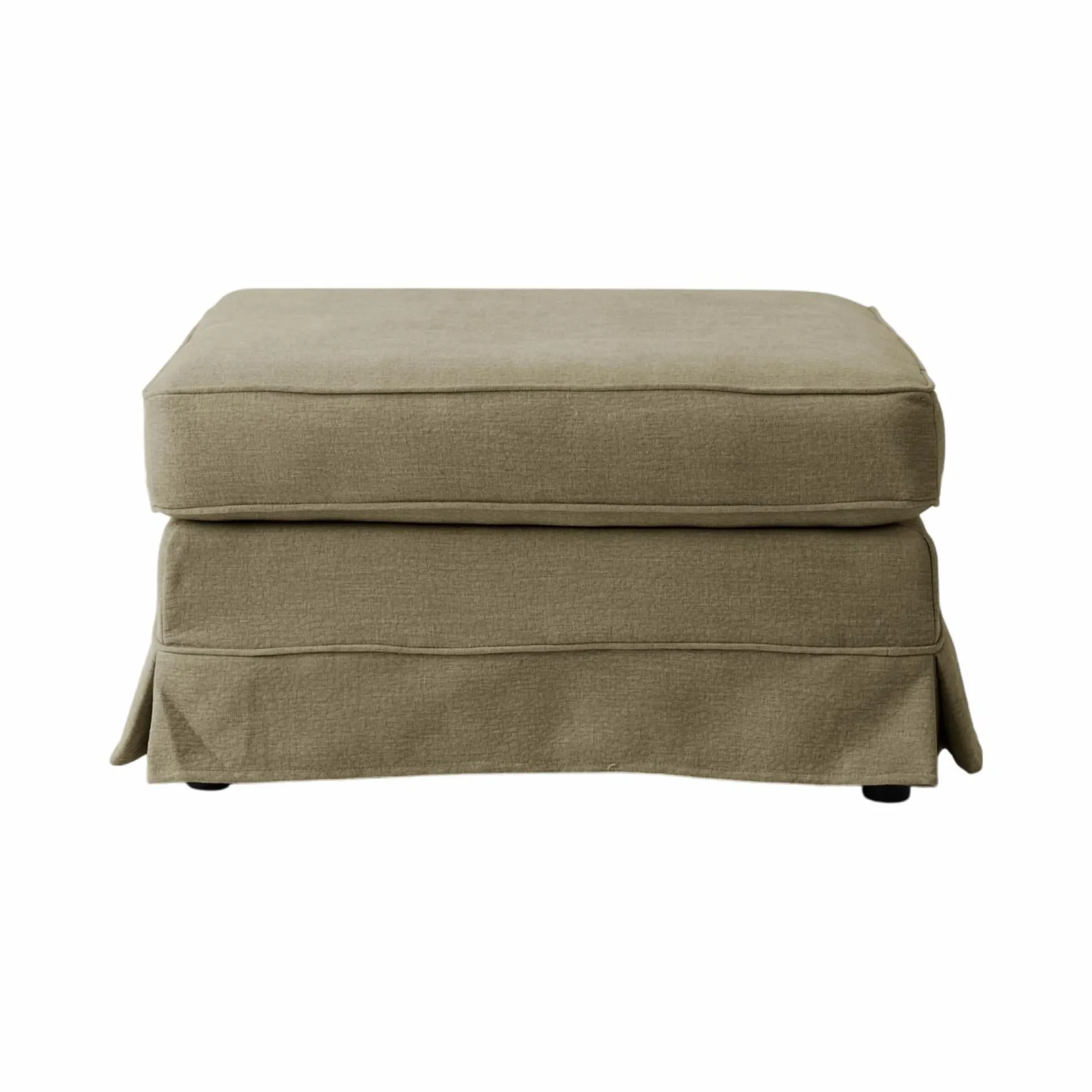 Pouf tissu déhoussable Naxos - Vert Olive