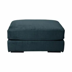 Pouf velours déhoussable Maé - Bleu Océan