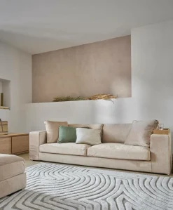 Pouf velours Maé - Beige