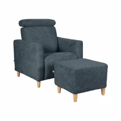 Repose pieds tissu Chambord - Bleu