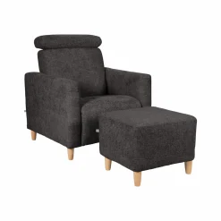 Repose pieds tissu Chambord - Noir