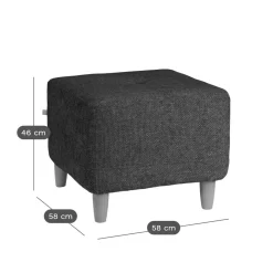 Repose pieds tissu Chambord - Noir