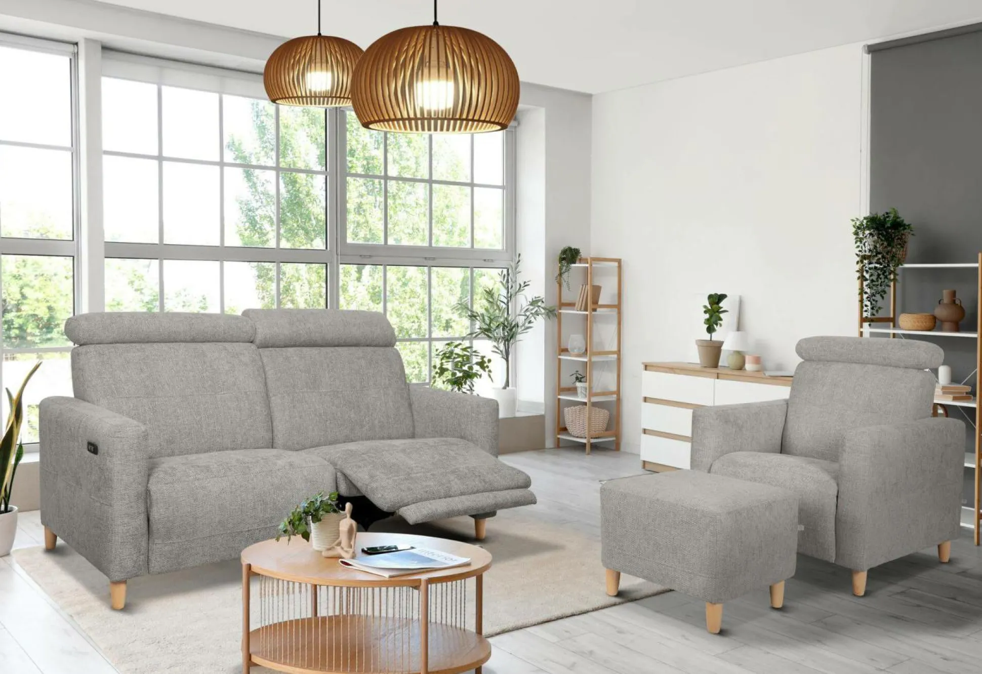 Repose pieds tissu Chambord - Gris