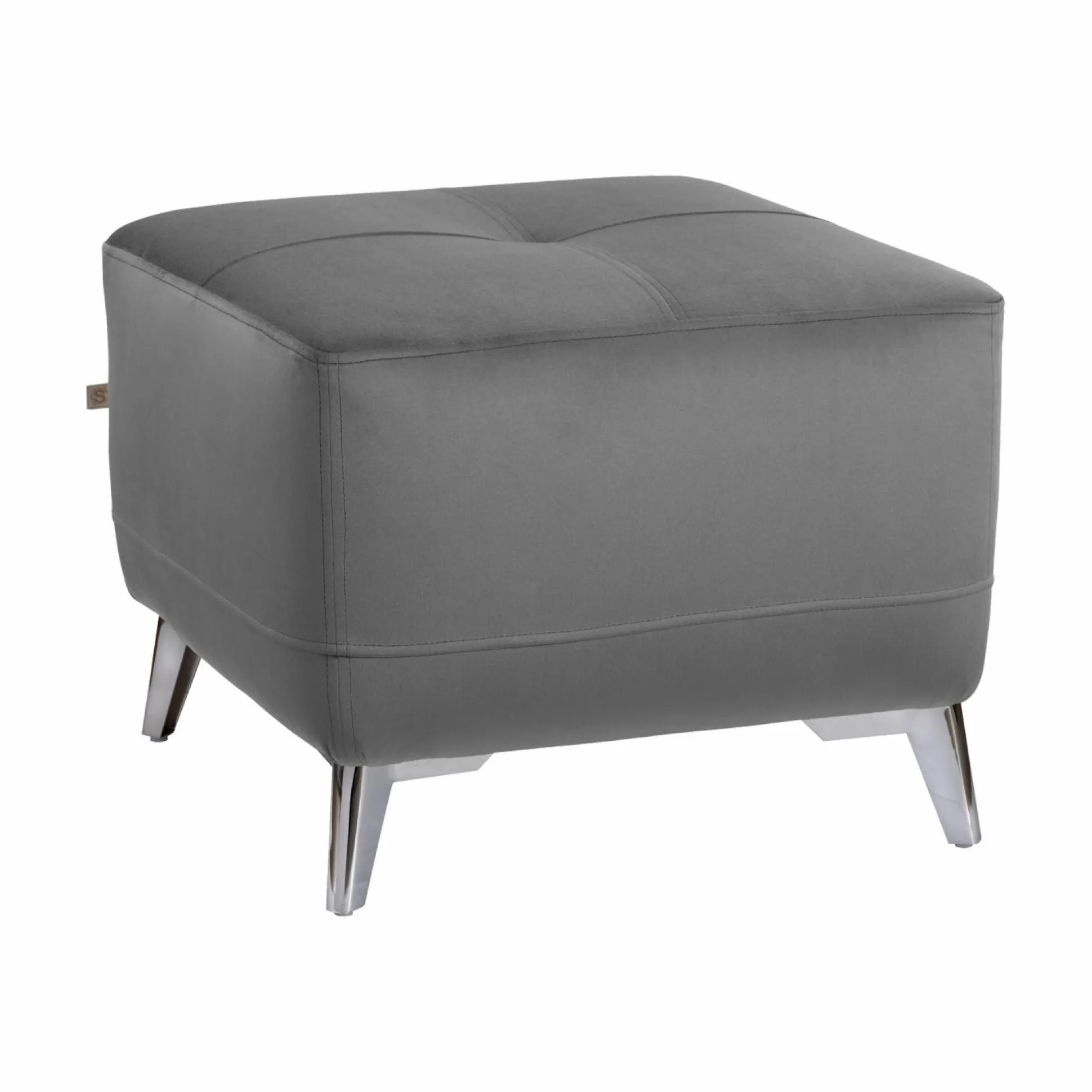 Repose pieds velours Cheverny - Gris Anthracite