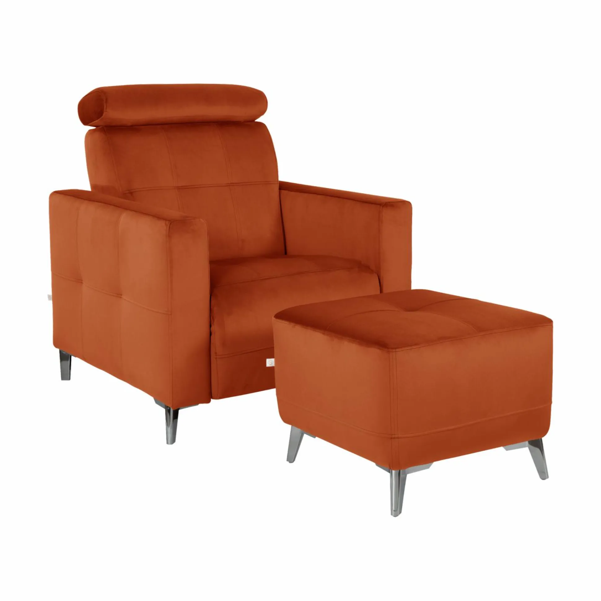 Repose pieds velours Cheverny - Rouille