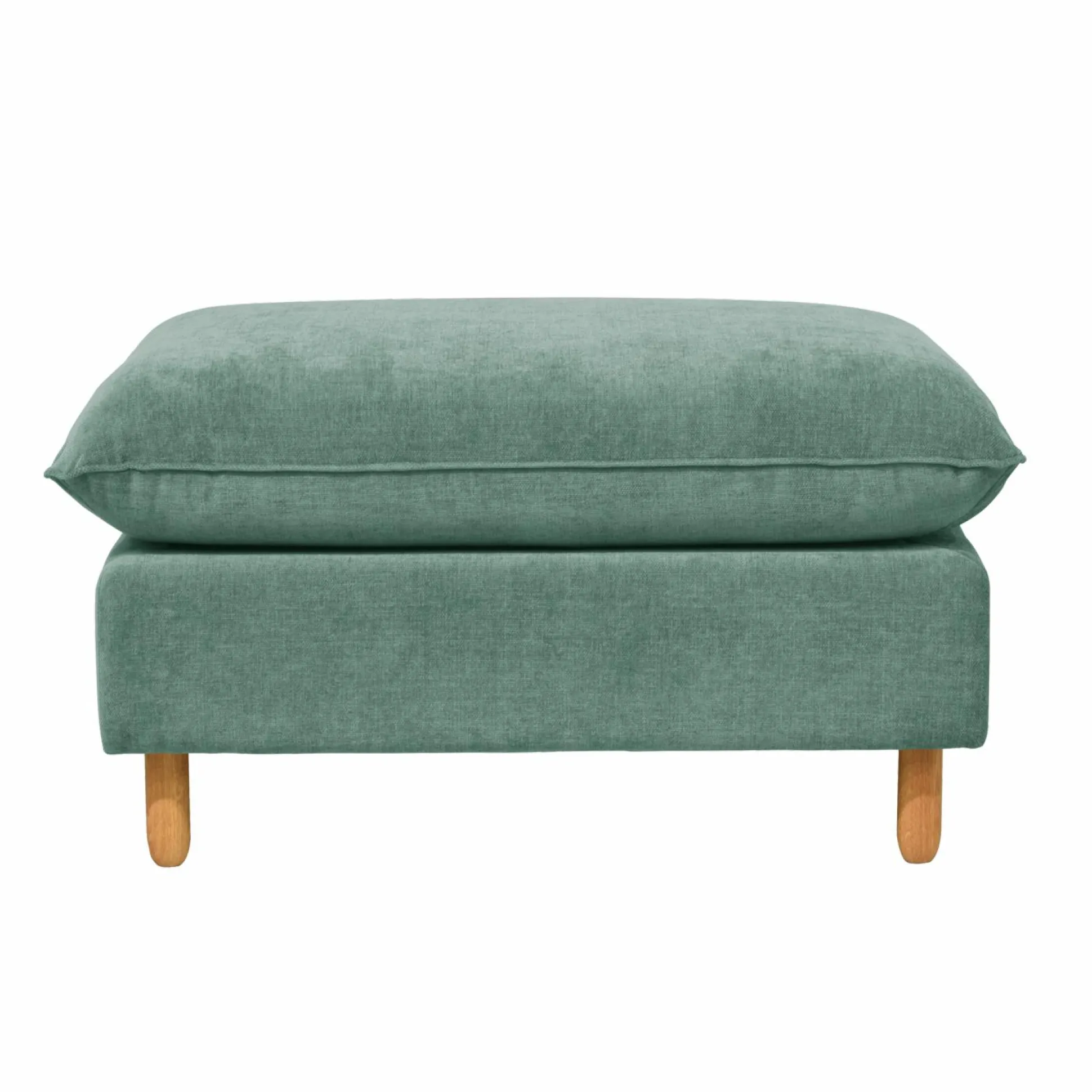 Repose-pieds tissu chenillé Portimo - Vert de gris