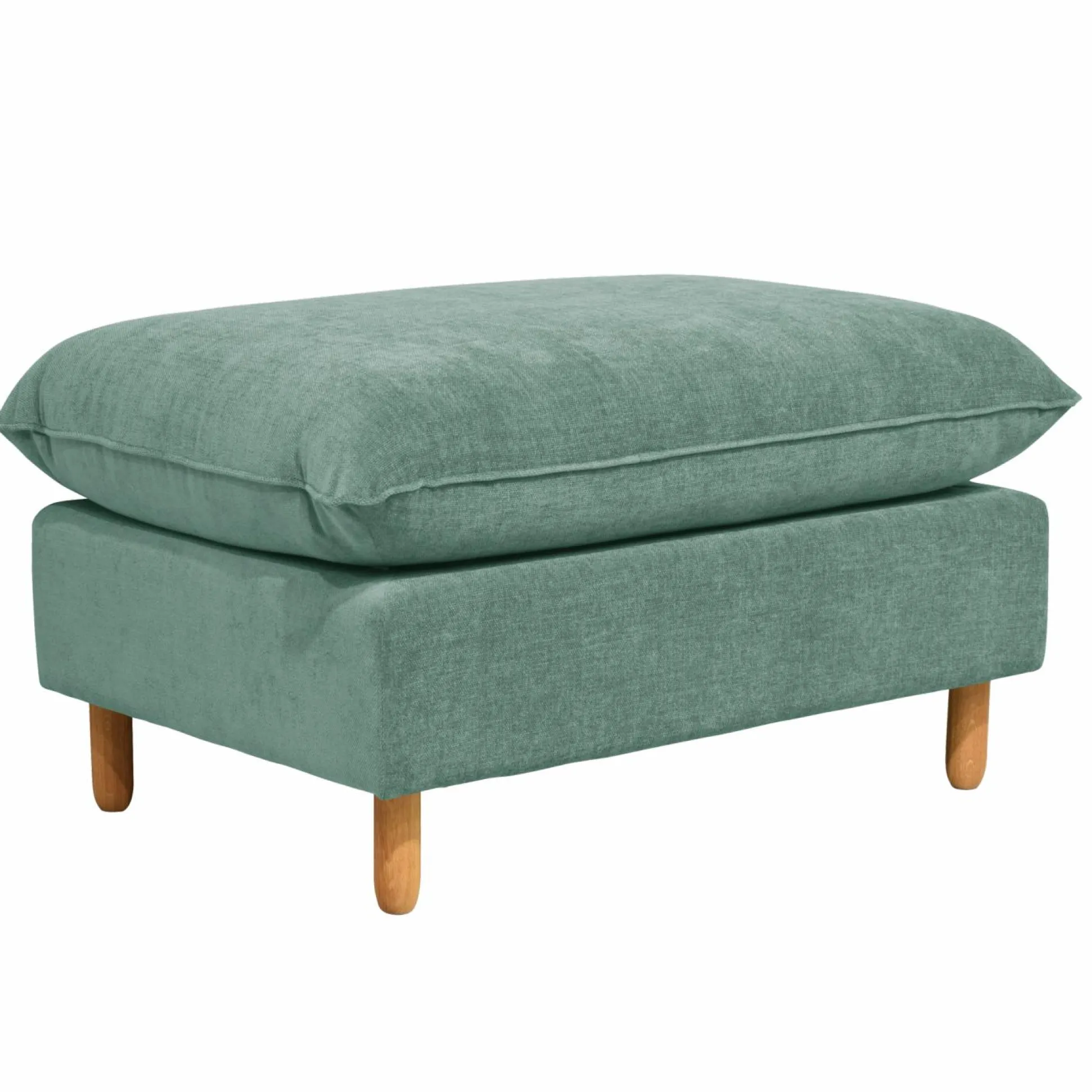 Repose-pieds tissu chenillé Portimo - Vert de gris