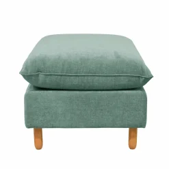 Repose-pieds tissu chenillé Portimo - Vert de gris