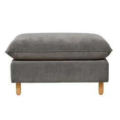 Repose-pieds tissu chenillé Portimo - Gris Foncé