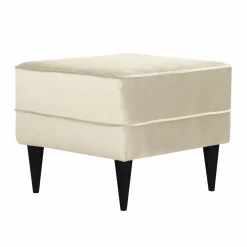 Repose-pieds velours Oscar - Ecru