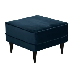 Repose-pieds velours Oscar - Bleu