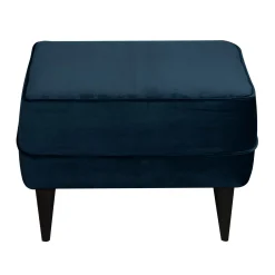 Repose-pieds velours Oscar - Bleu