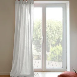 Rideau à pattes gaze de coton Cybelle - Blanc