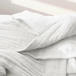 Rideau à pattes gaze de coton Cybelle - Blanc