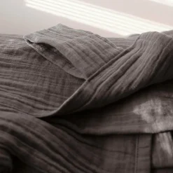 Rideau à pattes gaze de coton Cybelle - Taupe