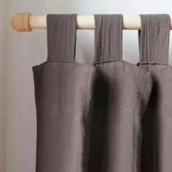 Rideau à pattes gaze de coton Cybelle - Taupe