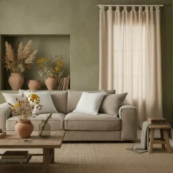 Rideau à pattes gaze de coton Cybelle - Naturel