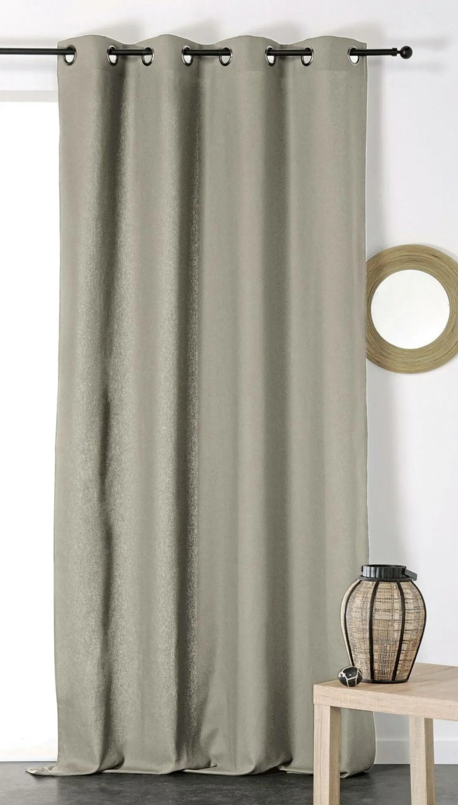 Rideau coton lin Loïs - Beige - 135 x 260 cm