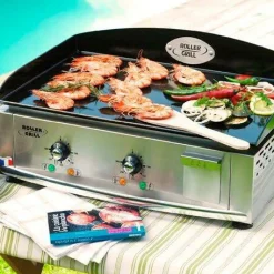 ROLLER GRILL Ensemble Plancha 600x400 électrique + desserte
