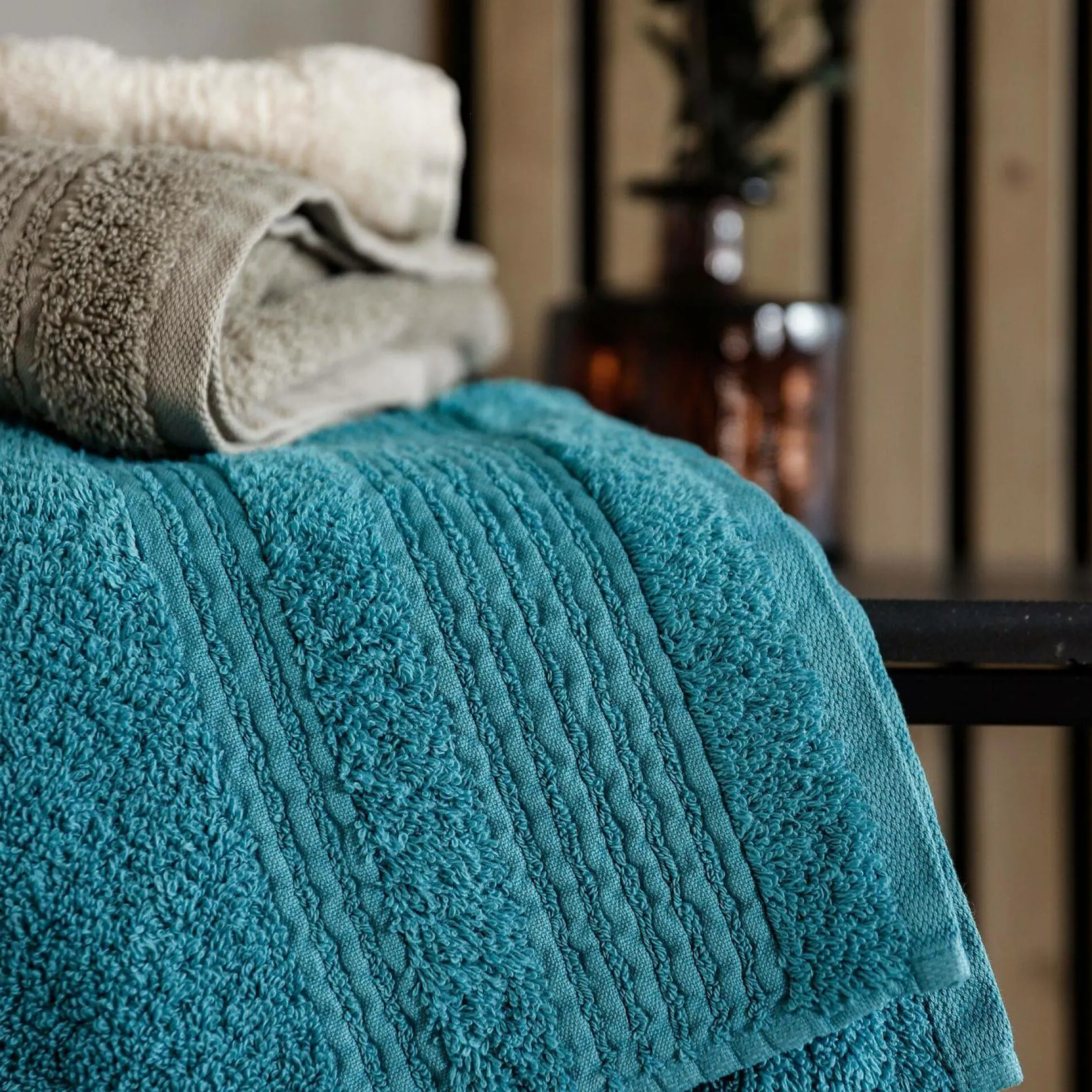 Serviette de bain coton bio Lena - Sauge - 30 x 50 cm