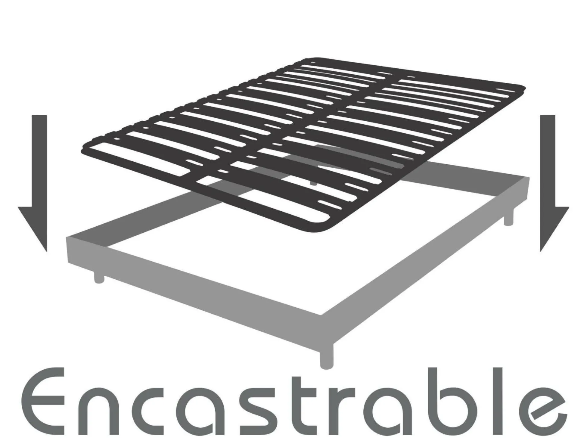 Sommier cadre à lattes Evy - 80 x 190 cm