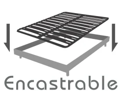 Sommier cadre à lattes Evy - 2 x 90 x 200 cm