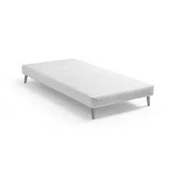 Sommier et pieds Zohra et Raphaël - Taupe - 80 x 200 cm