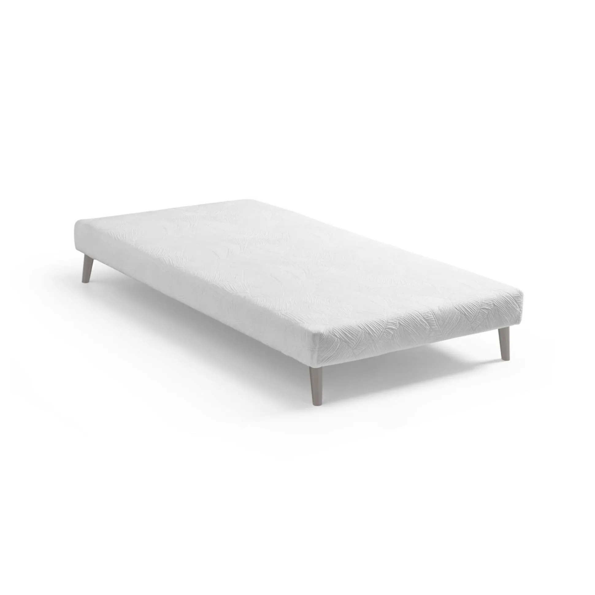 Sommier et pieds Zohra et Raphaël - Taupe - 80 x 200 cm