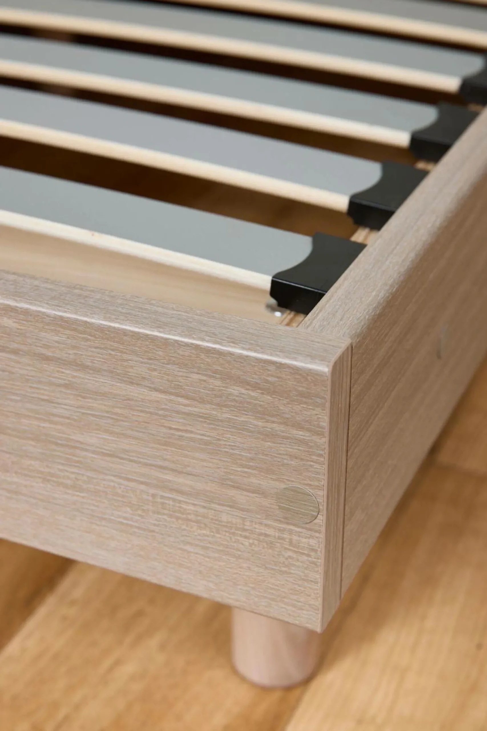 Sommier kit décor bois Elian - Chêne Clair - 90 x 190 cm