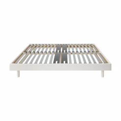 Sommier kit décor bois Elian - Blanc - 160 x 200 cm