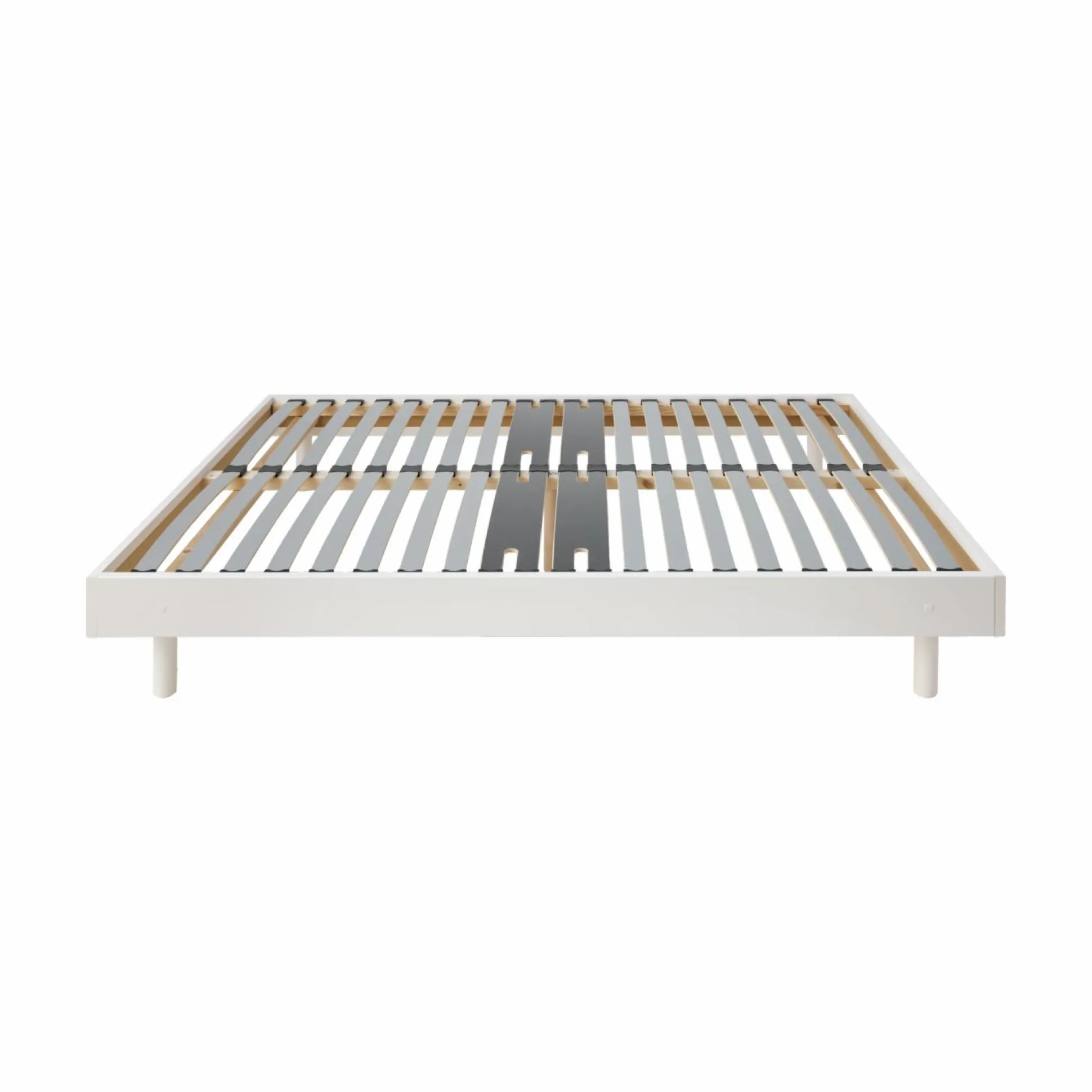 Sommier kit décor bois Elian - Blanc - 160 x 200 cm