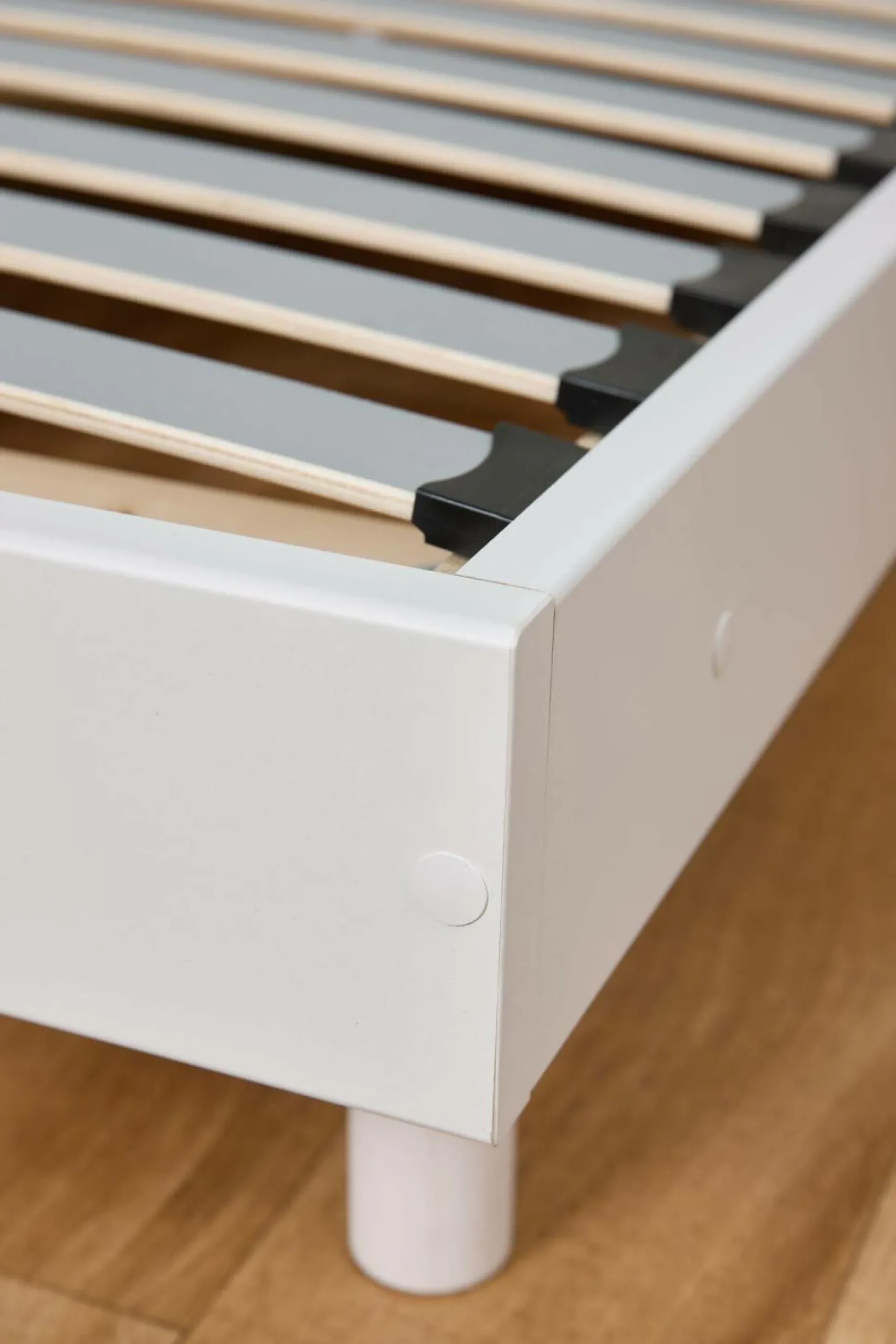 Sommier kit décor bois Elian - Blanc - 160 x 200 cm