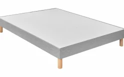 Sommier tapissier à lattes et pieds 15 cm Charlotte - 2 x 80 x 200 cm