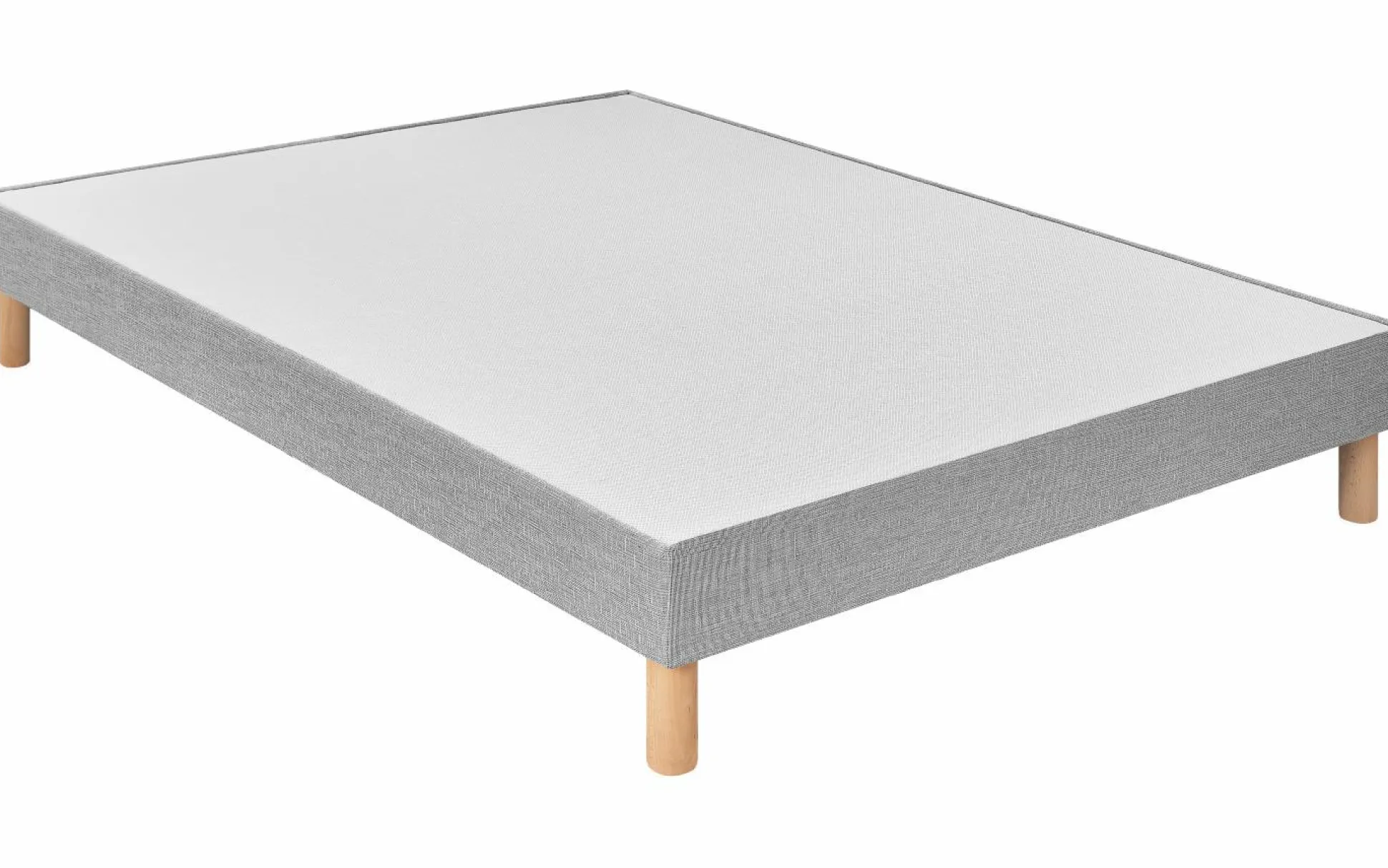 Sommier tapissier à lattes et pieds 15 cm Charlotte - 2 x 80 x 200 cm