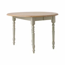 Table à manger à volets extensible bois massif 4 à 8 personnes Embellie - Grège