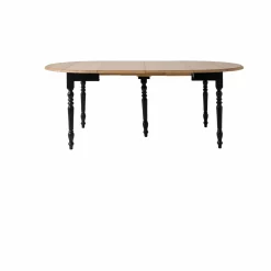 Table à manger à volets extensible bois massif 4 à 8 personnes Embellie - Noir