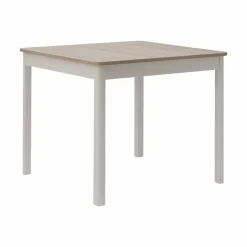 Table à manger carrée décor bois et blanc 2 à 4 personnes Adeline
