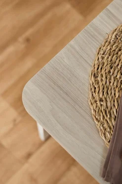 Table à manger carrée décor bois et blanc 2 à 4 personnes Adeline