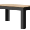 Table à manger rectangulaire extensible décor bois et noir 6 à 8 personnes Garance