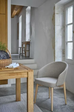 Table à manger rectangulaire chêne massif avec rallonges 6 à 10 personnes Luminescence