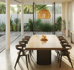 Table à manger rectangulaire Dusk - Noyer/Noir