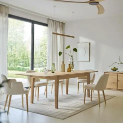 Table à manger rectangulaire extensible bois 6 à 10 personnes Albin